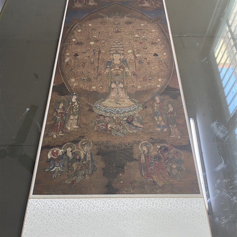 南宋千手千眼观世音菩萨高清微喷复制佛画工笔人物画客厅装饰挂画