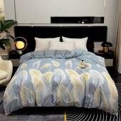 全棉加厚磨毛四件套纯棉被套床单款 三件套秋冬季 床上用品轻奢风