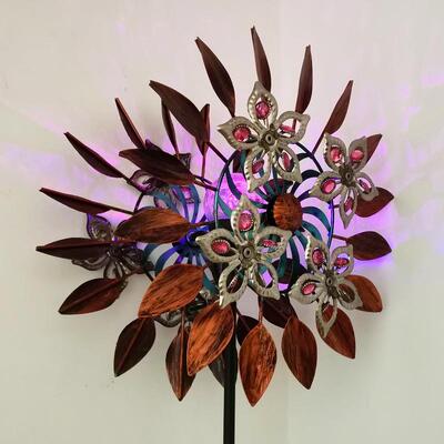 欧美公园庭院装饰别墅花园展示户外风车园艺摆件旋转花轮