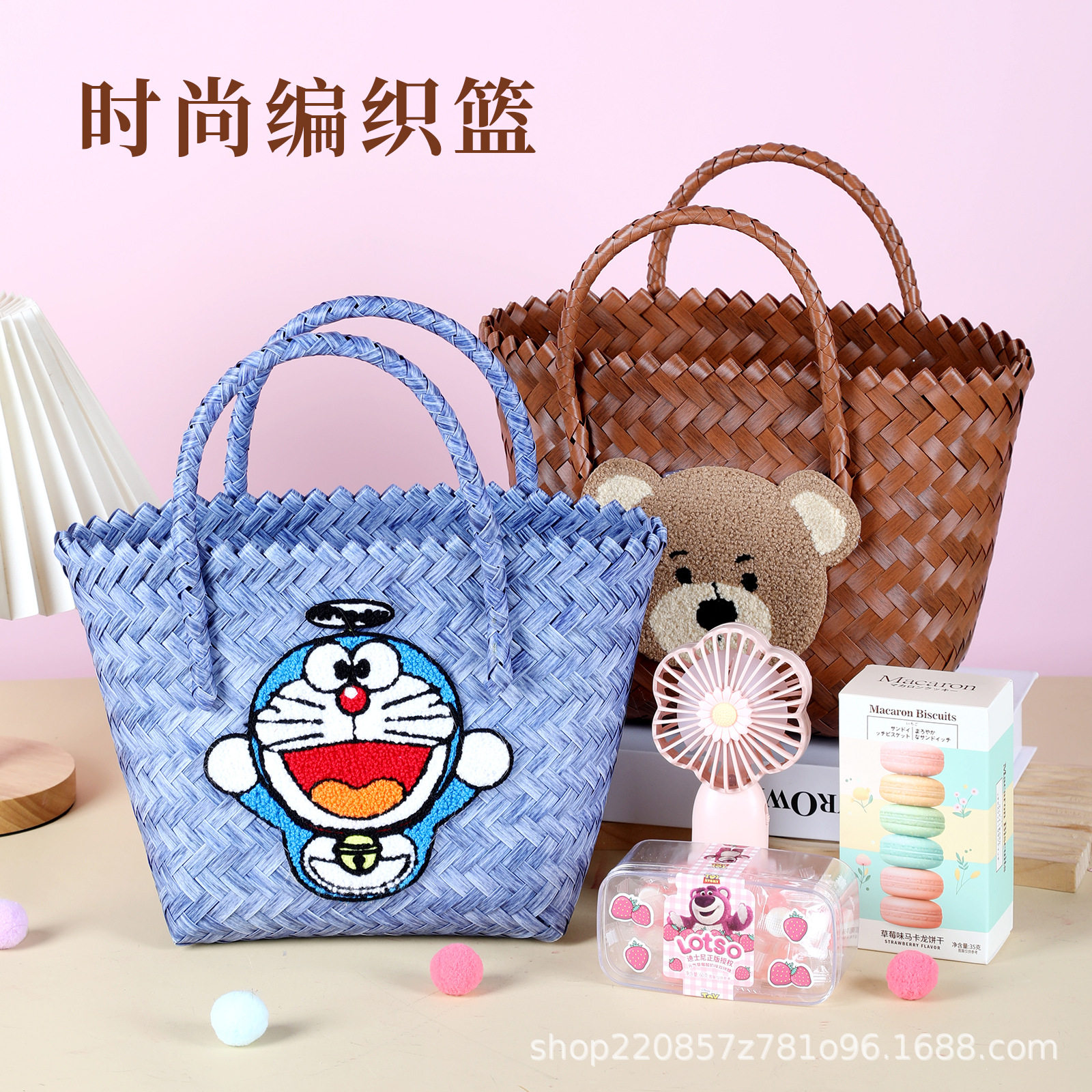 中秋节仿藤编纯手工编织篮大容量菜篮子2025新款编织包收纳篮女士
