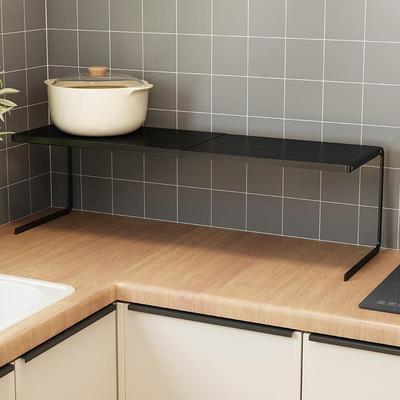 厨房台面可伸缩置物架桌面桌上隔板柜子分层架双层隔断放锅架1