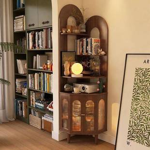 形影家具转角柜卧室置物架复古客厅中古风角落拐角展示床头柜