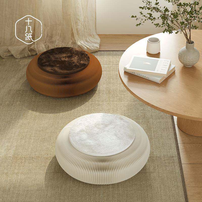 十八纸矮凳子折叠圆凳小户型省空间家具纸蒲团环保材质坐垫