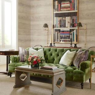 美式实木沙发布艺三人橡木法式复古做旧棉麻双人别墅客厅高端家具