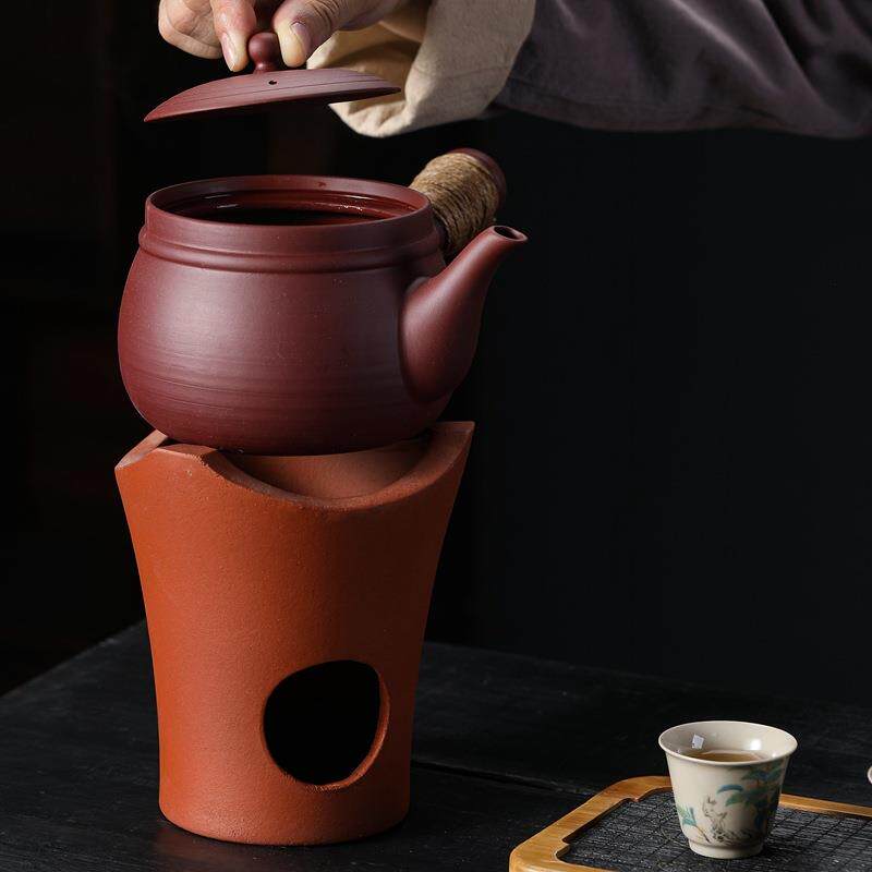 砂铫大口煮茶家用跳盖壶围炉煮茶户外红泥小火炉泡茶烧水壶养生壶 - 实物图