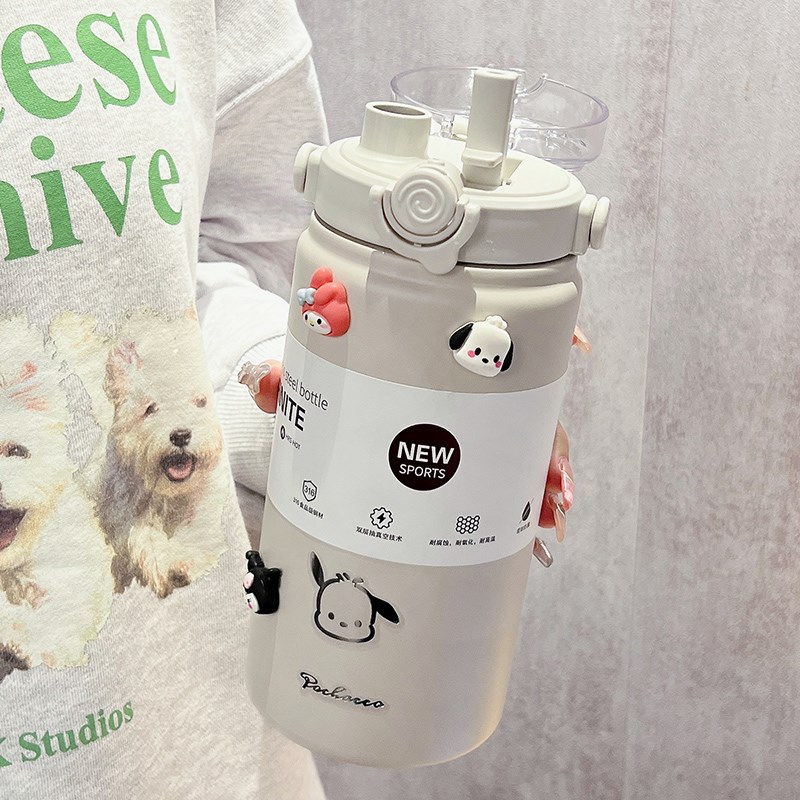 3DWF保温杯大容量水杯学生上学女2024H新款杯子水壶1000ml便携