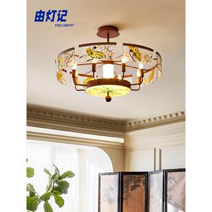 由灯记法式中古客厅吊灯轻奢珐琅彩宋式美学禅意别墅餐厅大厅主灯