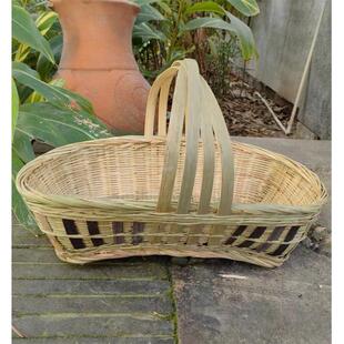 竹编老式菜篮子手工提篮售货提篮大提篮竹提篮储物四川竹编提篮