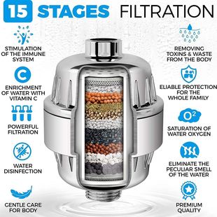 淋浴净水器过滤器套装 速卖通15层沐浴器
