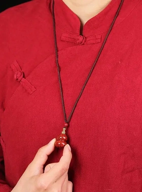 晶体砂朱砂葫芦吊坠可打开空瓶葫芦挂件晶体砂葫芦本命年礼物