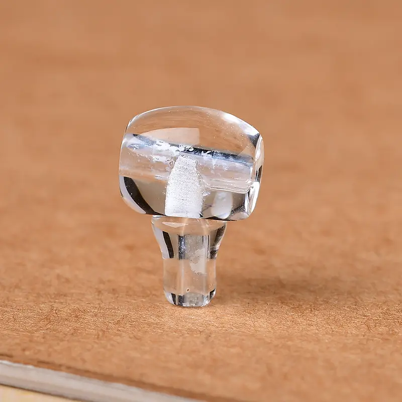 天然白水晶藏式三通配件白水晶一体三通配饰佛珠手链饰品配件