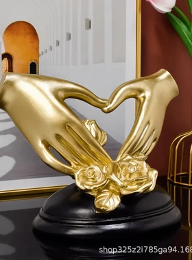 北创意爱心手势树脂工艺品家居客厅卧室酒柜电视柜装饰品摆件