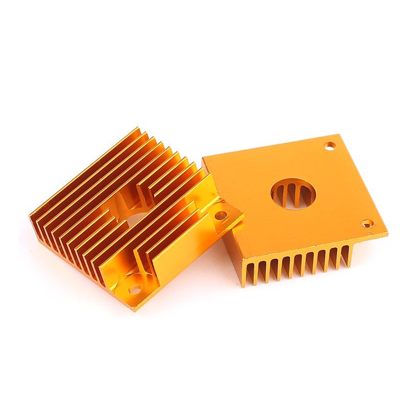 3D打印机 mk8喷头散热片40*40*11MM金色 DIYi3套件挤出机配件开孔