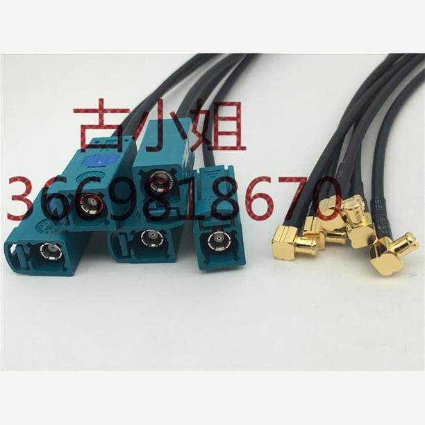 车载fakra SMB母头转MCX公弯头汽车导航GPS天线SMB/MCX-KJW信号线