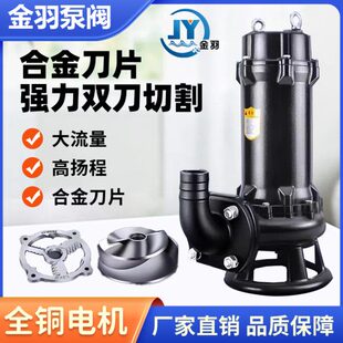 小型污水泵 潜水泵50WQ20 0.75潜水式 无堵塞排污泵380V移动式
