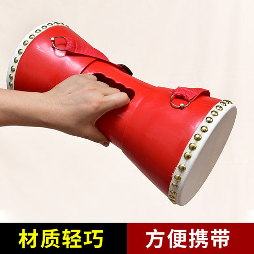 定制成人手拍鼓牛皮鼓伸缩鼓细腰鼓广场舞道具腰鼓秧歌鼓印图案