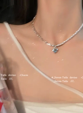 欧美冷淡风爱心珍珠项链 小众ins气质锁骨链时尚简约个性项饰