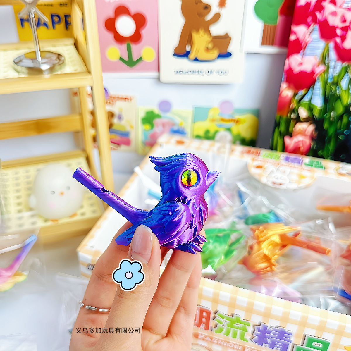 B3D打印口哨鸟鸟笛儿童玩具拟真小鸟哨训鸟模型可加水口哨