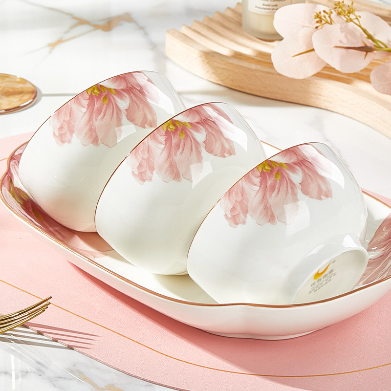 釉中彩陶瓷碗家用碗盘套装2026新款中式加厚面碗可微波米饭碗餐具,餐饮具,碗,淘宝优惠券,粉丝福利购,淘宝优惠卷