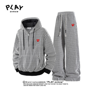 AVMXW 潮牌宽松时尚 官方运动连帽套装 情侣同款 两件套 秋冬季 PLAY