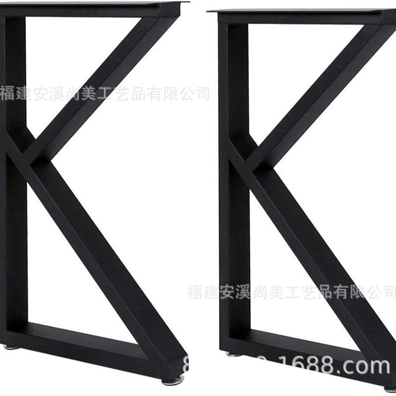 铁艺K 型金属桌腿重型腿工业台腿黑色,无木板