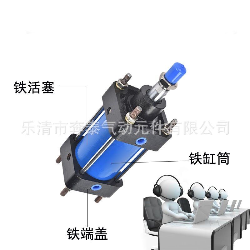 标准大推力重型全铁耐高温气缸QGB63/80/120/125/160/200/25025