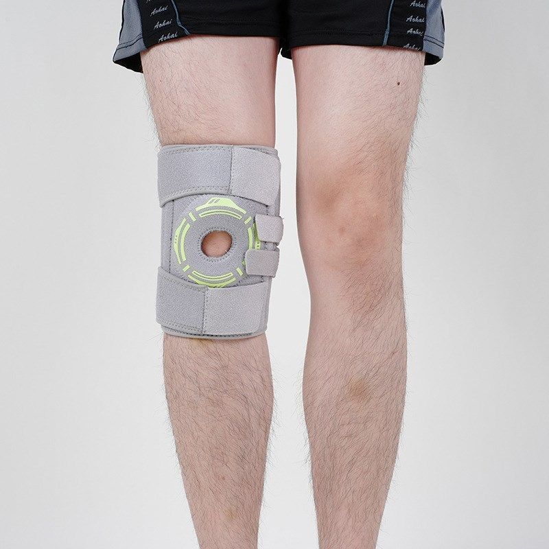 弹簧支撑绑带护膝半月板保护硅胶防滑护膝加压缠绕开放式运动护膝