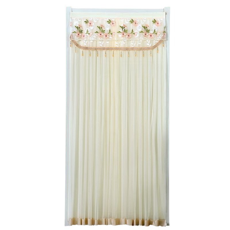 门帘红色防蚊门帘伸缩杆免打孔客厅喜庆大红透气门帘防蚊隔断门帘