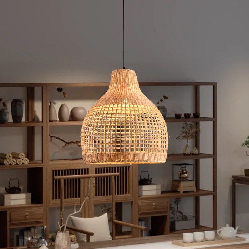 藤编吊灯餐厅吧台书房灯茶室怀旧艺术灯罩田园民宿榻榻米藤艺吊灯,家装灯饰光源,客厅吊灯,淘宝优惠券,粉丝福利购,淘宝优惠卷