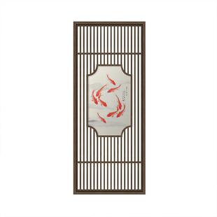 饰现代简约芭蕉叶新中式 实木屏风客厅入户玄关装 酒店座屏实木栅栏