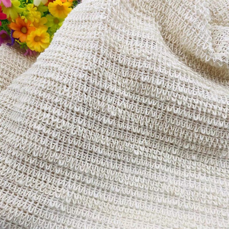 纯天然搓澡沐浴球肥皂袋提花剑麻棉麻布料圈勾麻布毛圈布网布