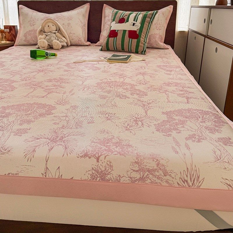 夏天冰藤席冰丝凉席床垫三件套绑带款凉感床单空调席可机洗软席子,床上用品,冰丝席,淘宝优惠券,粉丝福利购,淘宝优惠卷