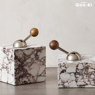 格奥琦「一半」原创设计中古风复古门锁静音室内黑胡桃中古门把手