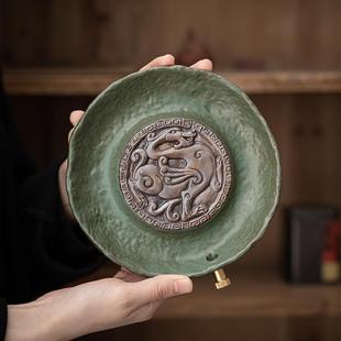 粗陶壶承壶垫家用干泡小号茶盘日式 养壶托盘储水式 茶台底座储水式