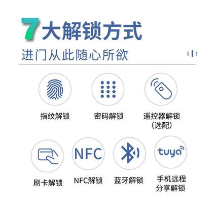 玻璃门密码锁双开门推拉门办公室指纹锁免开孔单门电子智能锁银色