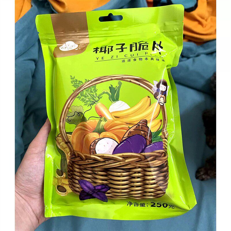 新日期果时光椰子片脆片袋装原味即食烤椰子肉干脆块薄脆椰果干椰