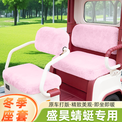 盛昊蜻蜓专用电动三轮车座套坐垫套脚垫冬季通用卡通加厚装饰配饰