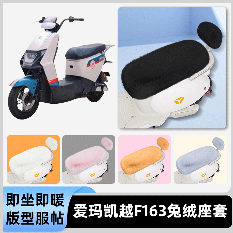 适用爱玛凯越F163电瓶电动车冬座套坐垫套座位防雨防水防晒饰配件