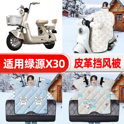 适用绿源X30电瓶电动车挡风被25新款冬挡风罩防雨御寒改装饰配件