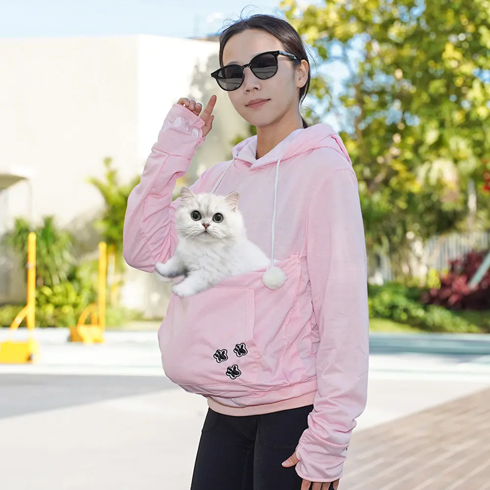 欧美大口袋宠物休闲套头卫衣连帽狗狗秋冬外套犬猫咪