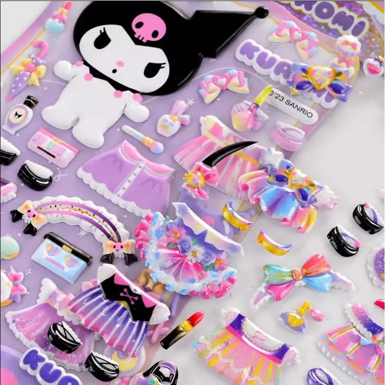 酷洛米换装立体3d泡泡贴纸kuromi库洛米少儿女孩玩具粘贴画