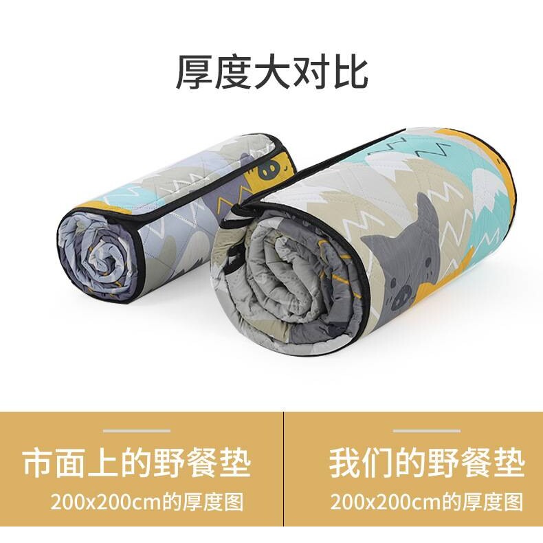 野餐床垫防潮垫加厚防水折叠便携郊游露营草坪加大可机洗布
