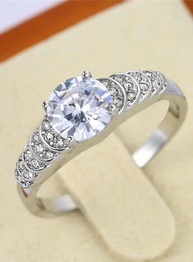 饰品 欧美时尚简约男女结婚钻戒婚礼戒指