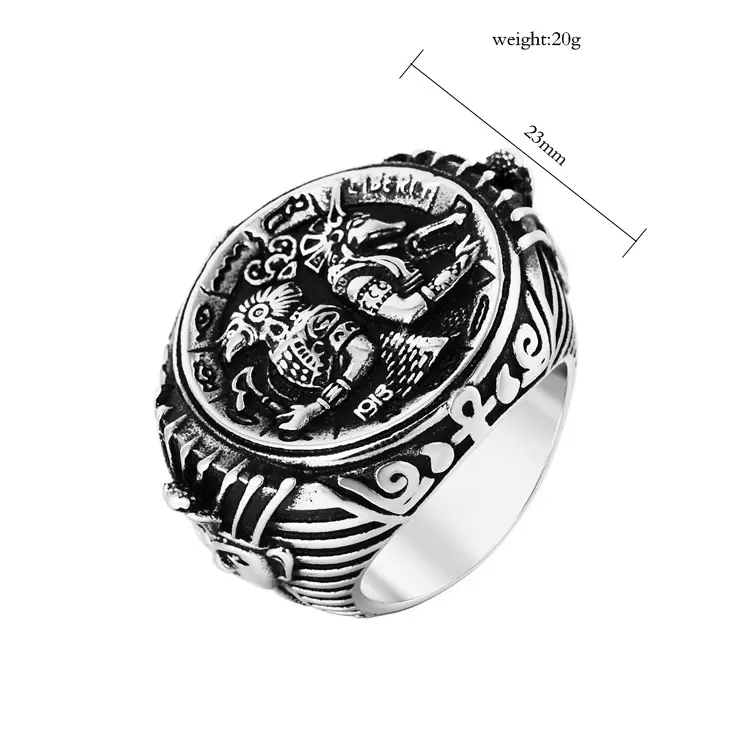 r0350-01  埃及法老守护神阿努比斯神兽男士钛钢复古戒指