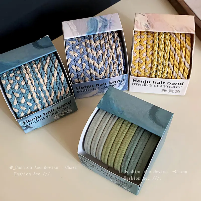 布艺手工编织几何发圈韩系ins高级感发绳小众时尚百搭发饰女