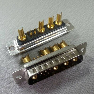 优质混装大电流9W4焊线公头连接器dsub4+5混合电源线插头接口插座