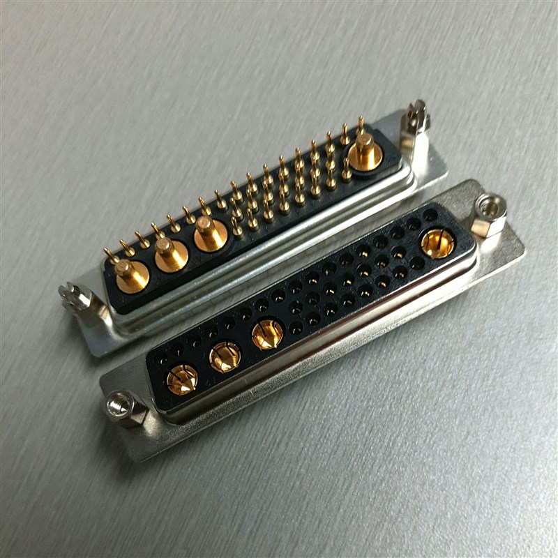 优质大电流D-SUB36W4直插母头连接器D型矩形混装32+4电源母座插座