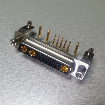 黑色大电流D-SUB13W3弯针母座连接器混合矩形D型10+3卧式电源母座