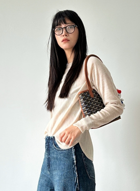 Avante Guardian女装休闲圆领长袖针织薄款T恤女显瘦百搭宽松上衣