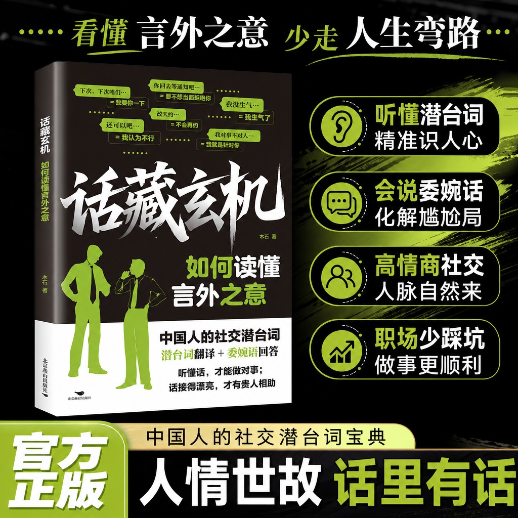 【话藏玄机】如何读懂言外之意 读懂话语潜台词 人际沟通心理学书籍 说话艺术处世不可不知的社交暗语中国人的说话艺术语言表达书